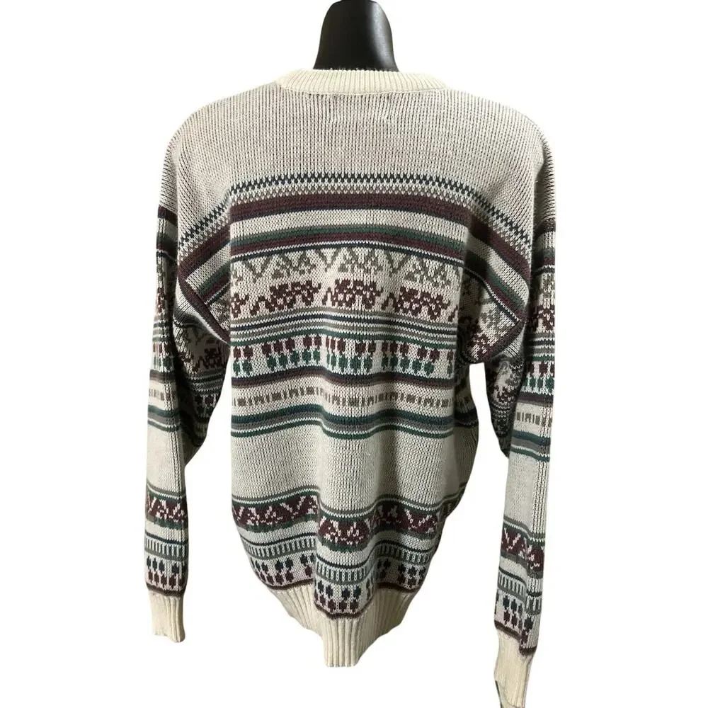 Vintage 90s Anchor Blue Fair Isle Sweater - XL